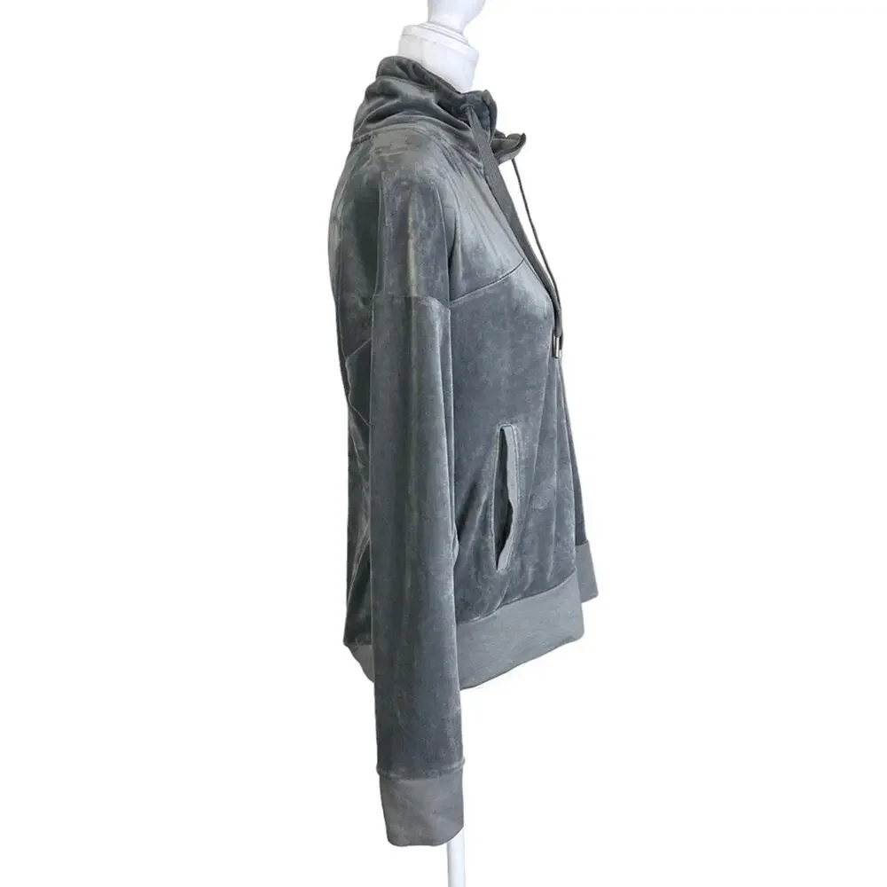 Champion Gray Velour Athletic Jacket Full Zip Size XS